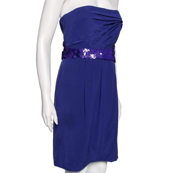 Versace Sz 42 IT Royal Blue Strapless Sequin Embellished Cocktail Dress - Picture 1 of 12